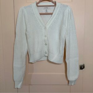 Cropped cotton cardigan